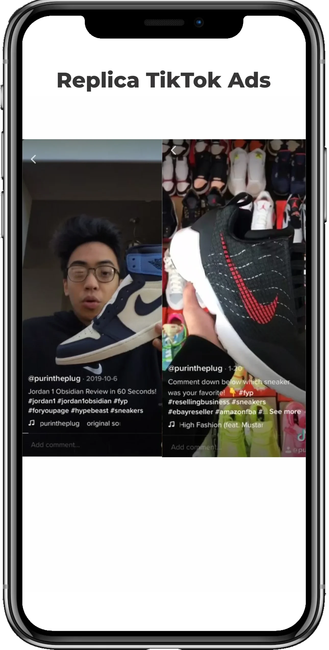 replica tiktok ad