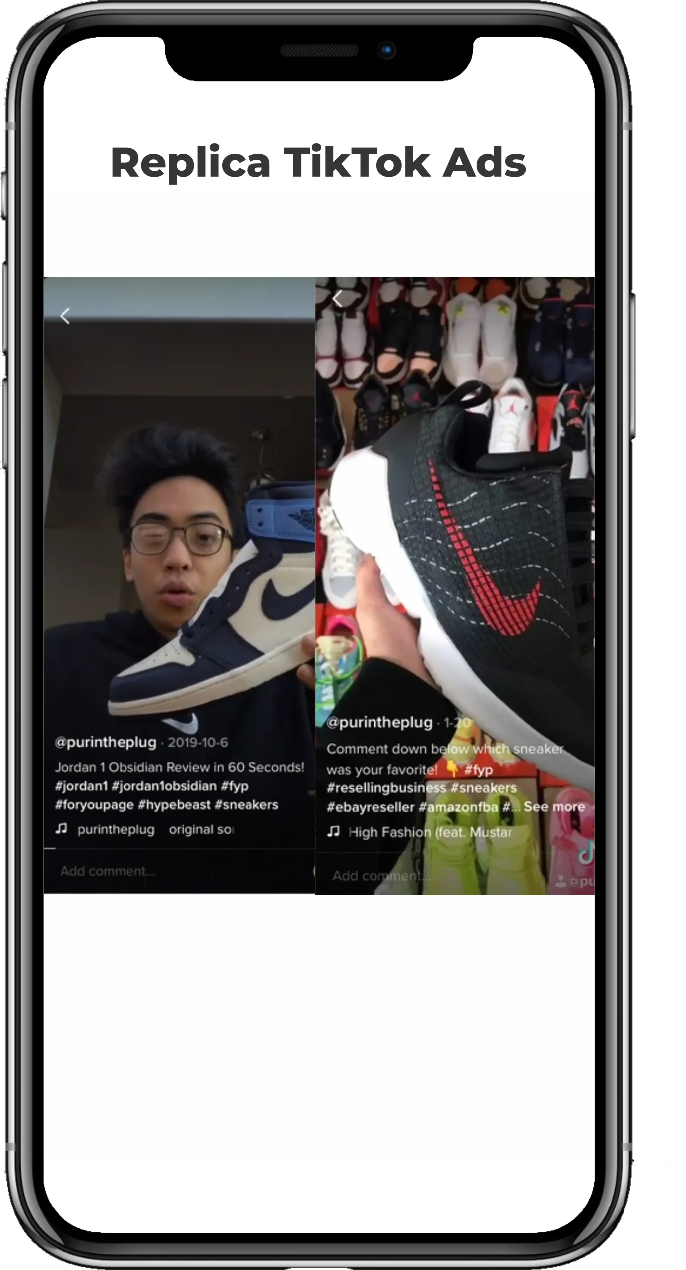 replica tiktok ad